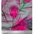 thumbnail image 1 of Soimoi Georgette Viscose Fabric Peacock Feather Print Sewing Fabric Yard 42 Inch Wide, 1 of 3