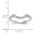 thumbnail image 7 of 14K White Gold Ring Band Wedding Diamond Round Contour , Size 8, 7 of 7