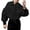 Black, variant on HUANBAI Fall Shirt Long Sleeve Casual Button Down Loose Fit Drop Shoulder Design With Detachable Tie Versatile Stylish Top