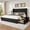 Black, variant on Breltam Upholstered Corduroy Bed Frame Queen Size with 4 Storage Drawers,Platform Bed Frame with Vertical Stripe Wingback Headboard,Brown