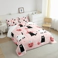thumbnail image 5 of Erosebridal Cute Ghost Cat Comforter Set Twin Happy Halloween Pumpkin Bedding Set Gifts Teen,Black White Halloween Kitten Bed Comforter Set Pink Halloween Quilt Set 1 Pillow Case, 5 of 5