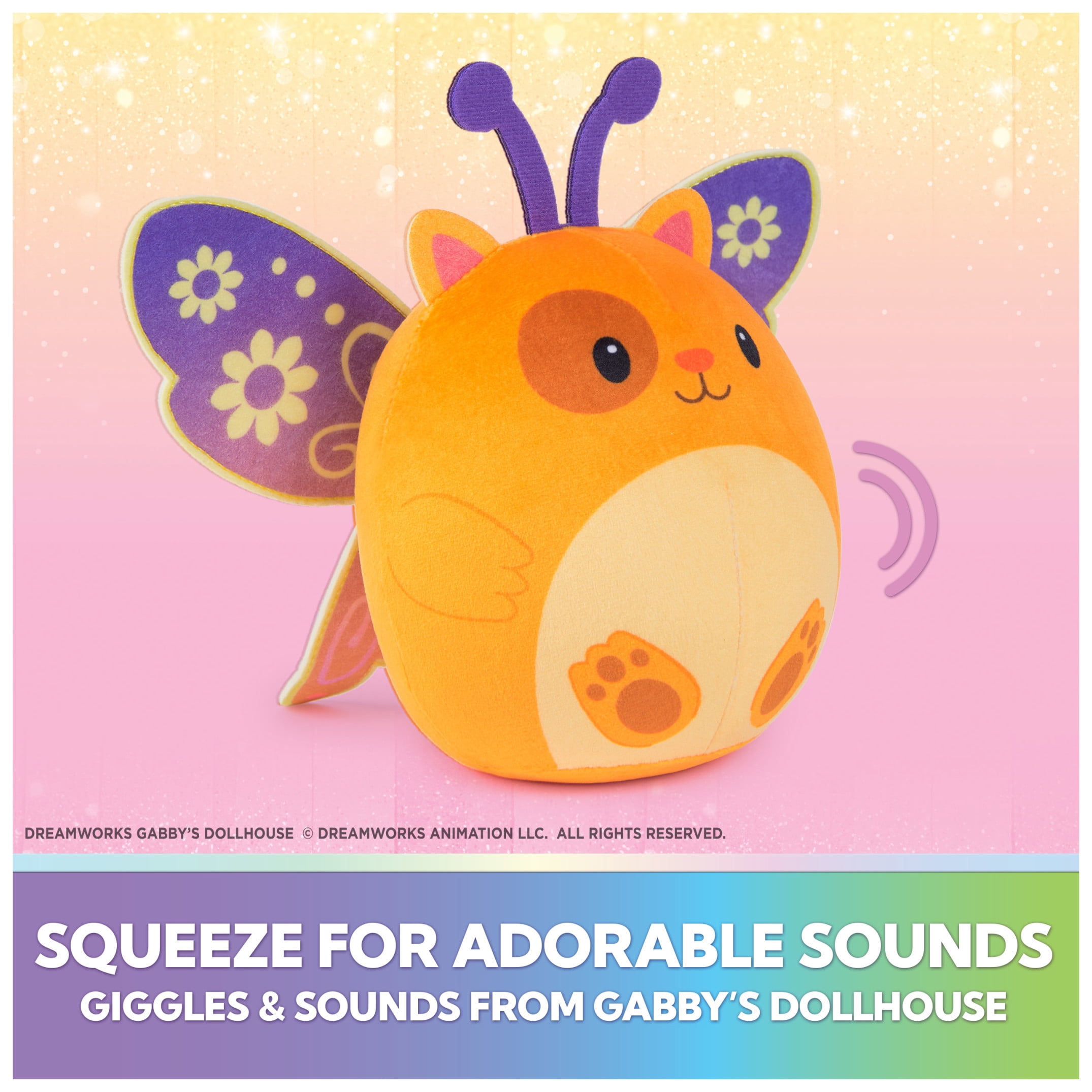 Gabby’s Dollhouse Fairylandia Official Hamster Kitties Plush Toys, Cat Stuffed Animal, Sensory Toys for Ages 3 & Up, Brown/Orange