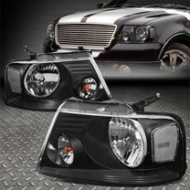 NUVISION for 04-08 Ford F150 06-08 Lincoln Mark LT Black Housing Halogen Headlights Lamps