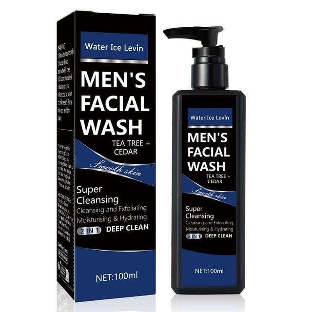 Limpiador facial, limpiador facial, espuma limpiadora facial para hombres, hidratante y limpiador facial, 100 ml.
