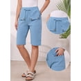thumbnail image 2 of DARING DIVA Women's Elastic Waist Drawstring Shorts with Pockets X-Small Blue, 2 of 6