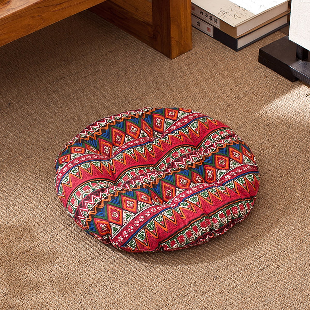 17''x17'' Round Cotton Linen Chair Cushion Pad Seat Sofa Tatami Mat 6cm