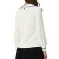 thumbnail image 3 of MODA NOVA Work Blouse for Juniors Long Sleeve Peter Pan Tops White XS, 3 of 5
