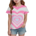 thumbnail image 2 of ATOGUTA School Shirt Girls Love Heart Valentine Graphic T-Shirt Valentines Day Outfit Tee Top Size 3T-14, Hot Pink, 2 of 6