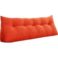 thumbnail image 7 of WOWMAX Large Bolster Triangular Reading Backrest Positioning Support Wedge Pillow Headboard for Day Bed Bunk Bed RV/Trailer with Removable Cover Orange 59x8x20inch, 7 of 7