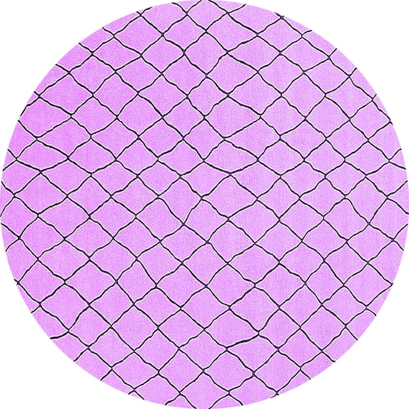 Ahgly Company Indoor Round Oriental Purple Industrial Area Rugs, 7' Round