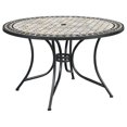 Home Styles Laguna 51" Round Marble Top Patio Dining Table in Black