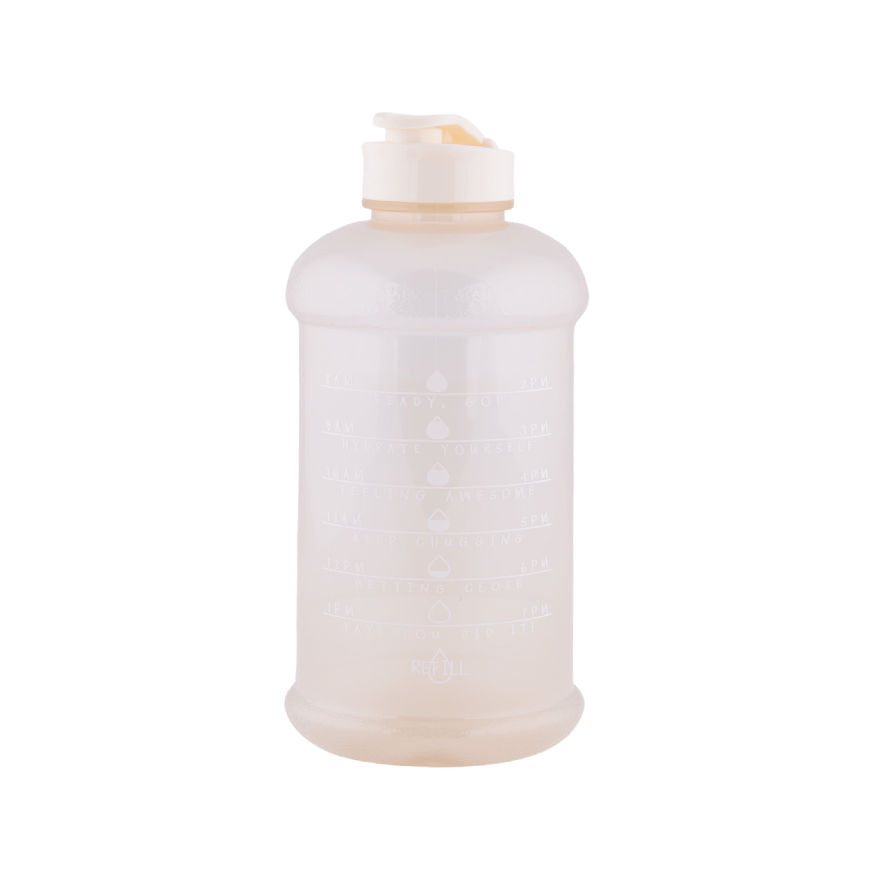 Mainstays 50-Ounce Color Changing Plastic Motivational Hydration Bottle, White