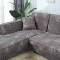 thumbnail image 4 of 2 Piece L Shaped Sectional Couch Covers, Slipcovers for Sectional Sofa with 2pcs Pillowcases High Stretch Furniture Protector Covers, (Gray,2 Seater+2 Seater), 4 of 11
