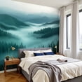 thumbnail image 2 of Wallpaper Misty Evergreen Forest Mountain Valleys Fog Atmospheric Peel and Stick Wall Murals 100"H x 144"W Removable PVC Wall Paper Self-Adhesive Wall Paintings Art Decor for Bedroom Living Room, 2 of 7