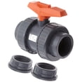 thumbnail image 1 of GF Piping Systems PVC True Union Ball Valve, Two Piece, PTFE Seat, FPM Seal, 1" Socket/NPT Threaded, 1 of 4