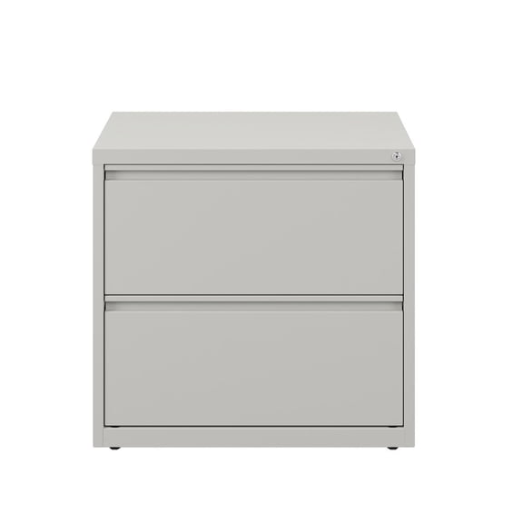 Hirsh 30"W HL10000 Series Metal 2 Drawer Lateral File Cabinet in Light Gray