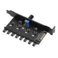 thumbnail image 1 of PC Fan Hub, PC Fan Controller High Accuracy Easy Installation Knob Adjustment Low Loss Space Saving 8 Channels  for CPU Chassis for Water Cooling System, 1 of 7