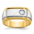 thumbnail image 1 of Diamond2Deal 14K Two-tone Gold Men's 1/4 cttw Diamond Complete Ring Size 10, 1 of 6