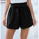 thumbnail image 5 of Pantalones Cortos Casuales de Verano para Mujer con Lazo y Cintura Anudada y Bolsillos. Negro M, 5 of 7