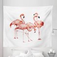 thumbnail image 1 of Watercolor Tapestry, Exotic Bird Painting Print of Tropical Flamingos on Plain Backdrop, Fabric Wall Hanging Decor for Bedroom Living Room Dorm, 5 Sizes, Burnt Sienna and Salmon, by Ambesonne, 1 of 1