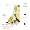 thumbnail image 3 of YFYANG Adult Microfiber Portable Travel Towel, Yellow Cartoon Lemon Doodle Quick Dry Towel with Hiking Buckle PVC Pouch, 16" x 31.5", 3 of 6