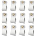 thumbnail image 1 of Juego de 12 tiradores para muebles de cocina de cuero con tuercas, pomo anticolisión para puerta de armario, cajón, aparador, color blanco, 1 of 5