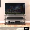 thumbnail image 4 of Pemberly Row Steel and Glass TV Stand for up to 55" TVs - Black/Chrome, 4 of 7