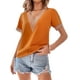 thumbnail image 4 of SAYOO Tops sueltos para mujer, manga corta, cuello en V, informal, fiesta, club, primavera, verano, patchwork SAYOO  Casual, 4 of 7