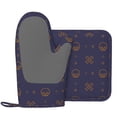 thumbnail image 2 of DouZhe Oven Mitts and Pot Holders Sets, Dark skulls and Bones Prints Non-Slip Heat Resistant Kitchen Oven Silicone Glove, 2 of 7