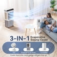 thumbnail image 4 of Enfriador de aire evaporativo, aires acondicionados portátiles 3 en 1 con 2353 CFM, enfriador de pantano con tanque de agua de 9,2 galones, control remoto y táctil, oscilación de 90°+120°, ventilador, 4 of 5