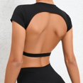 thumbnail image 3 of Hearuisavy, camisas deportivas personalizables, ropa deportiva de entrenamiento, ropa de Yoga sin espalda, almohadillas para el pecho, Tops cortos deportivos, Top de gimnasio para mujer, 3 of 5