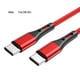 thumbnail image 1 of Sidaley Cable de carga rápida de protección de cobertura de 1/2 m 60/100 W (máx.) Cable de tipo C Cable de datos trenzado de nailon para Teléfono y Comunicación rojo 1M 60W, 1 of 1