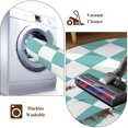 thumbnail image 6 of Turquoise Checkered Bathroom Mat 2x3 FT, Non Slip Small Kitchen Mat, Geometric Teal Buffalo Plaid Washable Soft Backed Front Door Throw Rug Non-Shedding Indoor Outdoor Doormat for Entryway Sink, 6 of 7