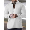 thumbnail image 3 of Liacowi Men's Spring Autumn Casual Shirts Solid Color Long Sleeve Lapel Tops Half Zipper Shirts, 3 of 7