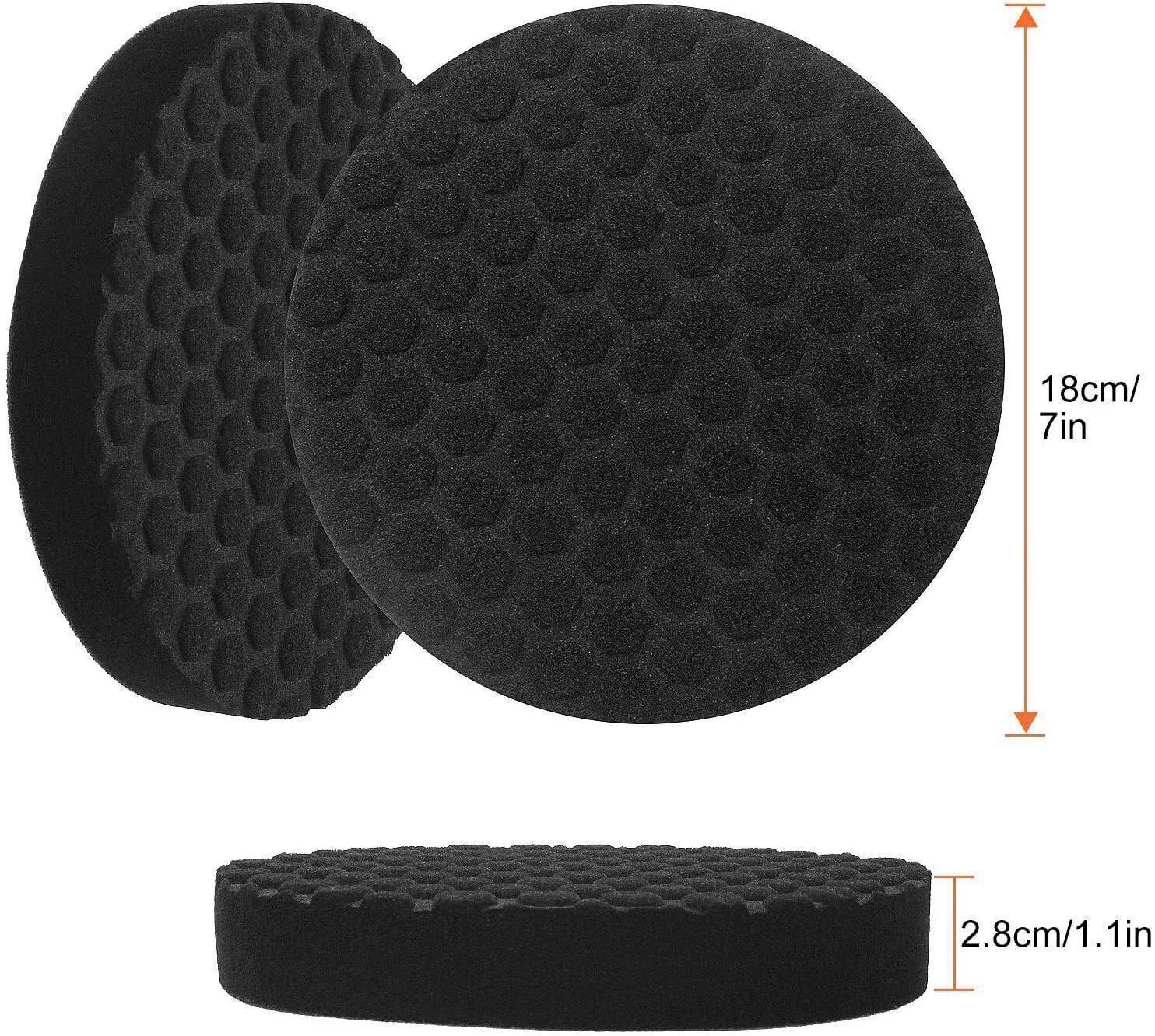 7Pcs 7" Buffing Polishing Pads Buffing Sponge& Wool Pads Set Buffer Polisher Pad