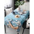 thumbnail image 6 of Blue Coastal Seahorse Table Cloth, Summer Beach Starfish Botanical Waterproof Tablecloth for Rectangle Tables, Reusable Washable Fabric Table Cover for Restaurant Kitchen Dining Tables 60"x120", 6 of 6
