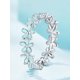 thumbnail image 4 of 1pc Blue Flower Ring For Women Sterling Silver Glamorous Valentine's Day Fine Jewelry Gift, 4 of 5