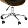 thumbnail image 3 of Daphne Modern Office Chair In Chrome Finish with Black Faux Leather And Walnut Veneer Back, 3 of 3