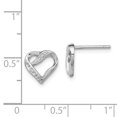 thumbnail image 2 of 925 Sterling Silver Diamond Heart Earrings Love, 2 of 6