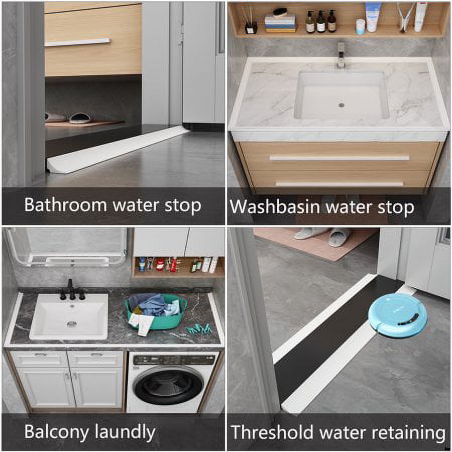 1M-4M Water Barrier for Sink, Silicone Water-Blocking Self-Adhesive Splash Guard, Suitable for The Gap Between the Shower Kitchen Countertop Sink and Cooktop,by