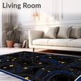 thumbnail image 2 of ODIKA 2'x3' Machine Washable Non-Slip Area Rug, Starfield Constellation Map Celestial Print Throw High Traffic Rug with Pad, Black, 576302, 2 of 8