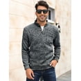 thumbnail image 2 of Men's Long Sleeve Henley Fleece Sweatshirt - 2-Button Placket - Comfortable Cotton Blend for All Seasons, 2 of 9