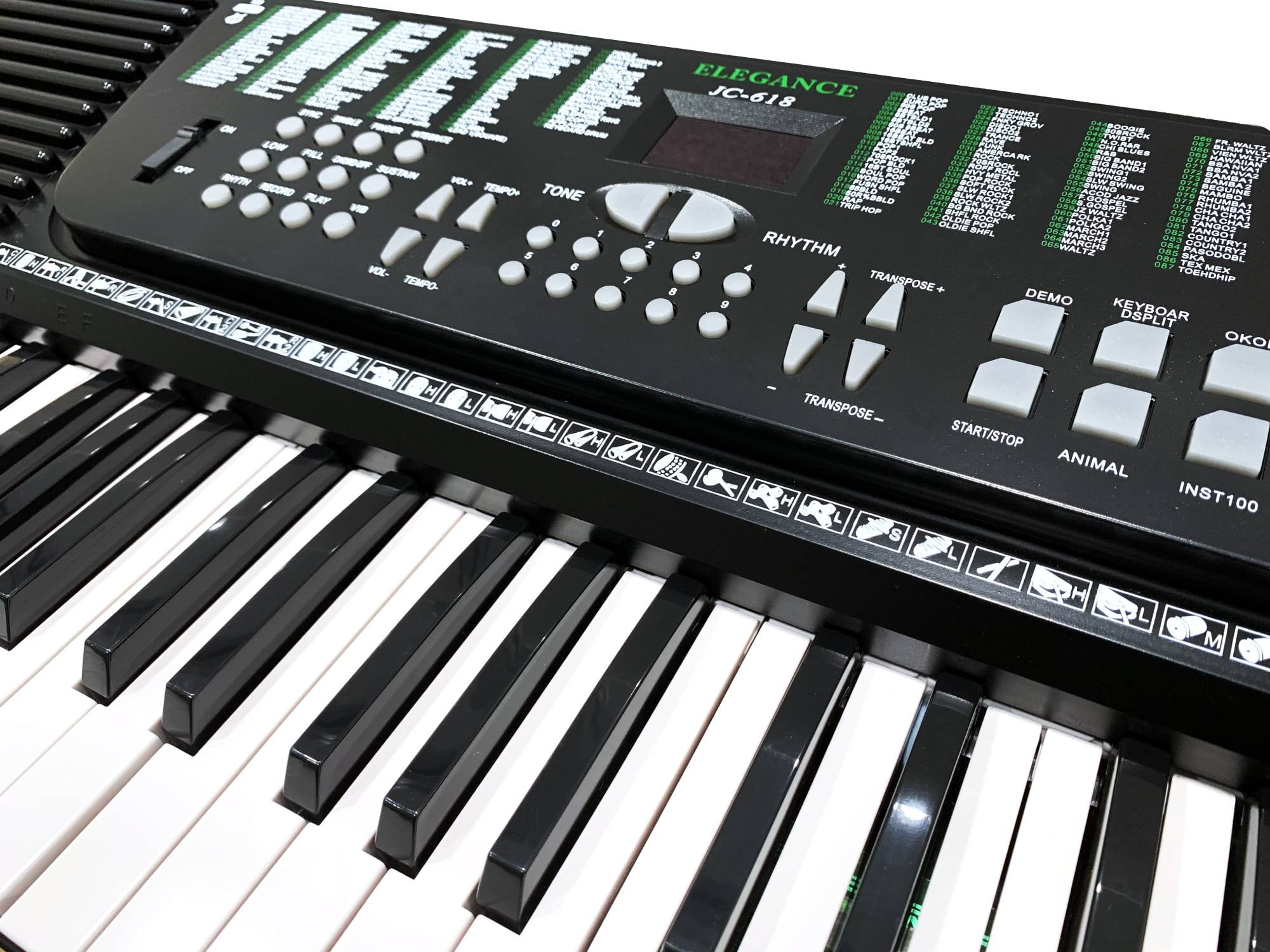 JUNELILY 61-Key Electronic Keyboard Piano Kit w/ 300 Built-in Tones, Music  Rest & Demo Songs