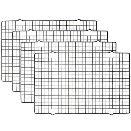 

4 Packs Cooling Rack Baking Rack Diy Cake Cooling Rack Non-Stick Bread Cooling Rack Baking Cake Cold Black Non-Stick Cold Drying Net - 16 Inch x 10 Inch