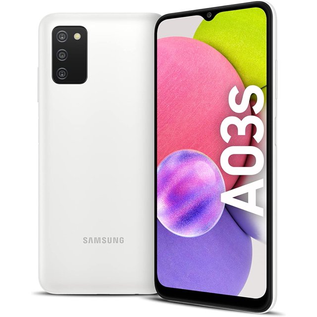 Refurbished Samsung Galaxy A03s 4G - 64GB – White – 13MP Triple Rear & 5MP Front Camera - Fully Unlocked Smartphone - Excellent Condition