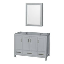 Wyndham Collection Sheffield 48 Inch Single Bathroom Vanity in Gray, No Countertop, No Sink, and Medicine Cabinet