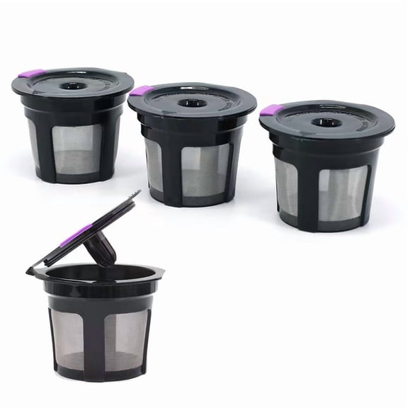 Vruelia Reusable K Cups for Keurig, Universal Refillable Coffee Filters for Single Serve Coffee Maker, 3-Pack of Reusable Pods, Black