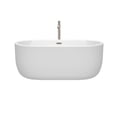 thumbnail image 3 of Juliette 60 Inch Freestanding Bathtub in White with Floor Mounted Faucet, Drain and Overflow Trim in Brushed Nickel, 3 of 7