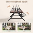 thumbnail image 6 of LAZZO 3-Seat Outdoor Porch Swing with Footrest, Reclining Lounge Bed Convertible, Adjustable Canopy & Removable Cushions, Brown, 6 of 9
