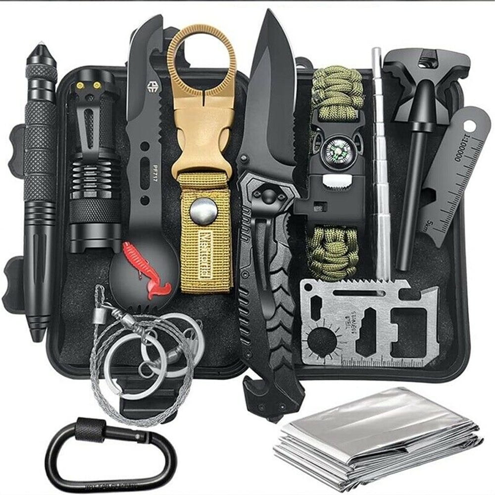 Camping Survival Gear Kit Tactical Military Emergency SOS EDC Outdoor Hiking A 